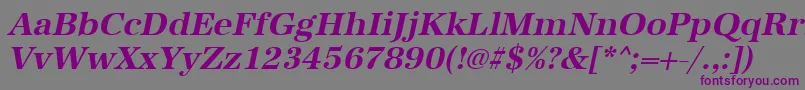 UrwantiquatBoldOblique-Schriftart – Violette Schriften auf grauem Hintergrund
