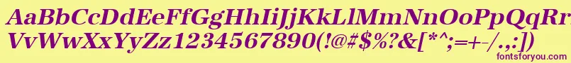 UrwantiquatBoldOblique Font – Purple Fonts on Yellow Background