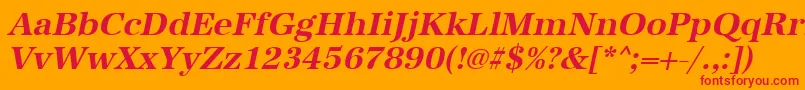 UrwantiquatBoldOblique Font – Red Fonts on Orange Background