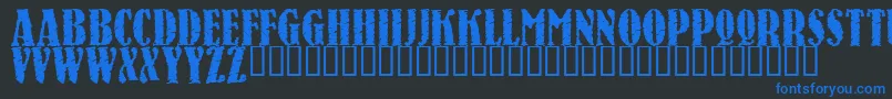 フォントRaven – 黒い背景に青い文字