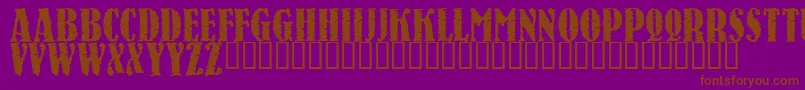 フォントRaven – 紫色の背景に茶色のフォント