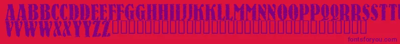 フォントRaven – 赤い背景に紫のフォント