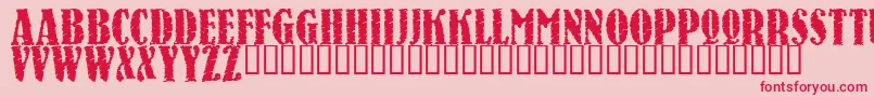フォントRaven – ピンクの背景に赤い文字