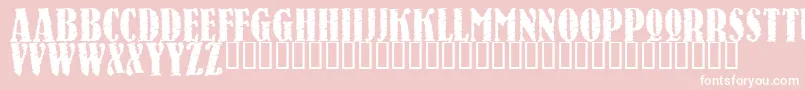 フォントRaven – ピンクの背景に白い文字