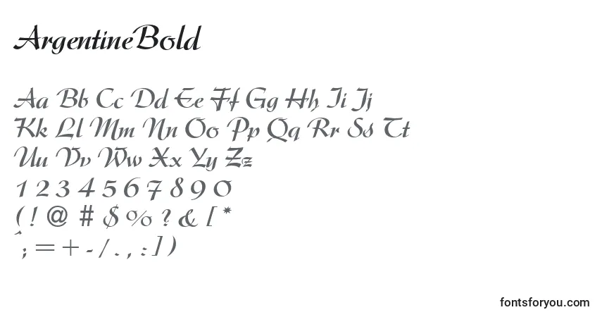 Шрифт ArgentineBold – алфавит, цифры, специальные символы