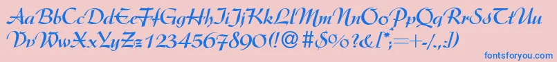 フォントArgentineBold – ピンクの背景に青い文字