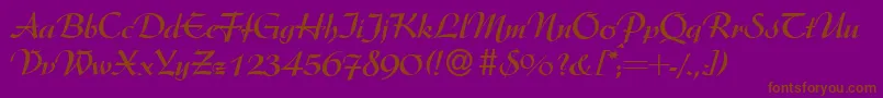 フォントArgentineBold – 紫色の背景に茶色のフォント