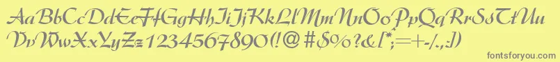 ArgentineBold-fontti – harmaat kirjasimet keltaisella taustalla