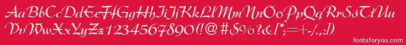 ArgentineBold-fontti – vaaleanpunaiset fontit punaisella taustalla