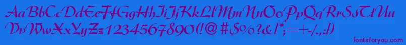 ArgentineBold Font – Purple Fonts on Blue Background