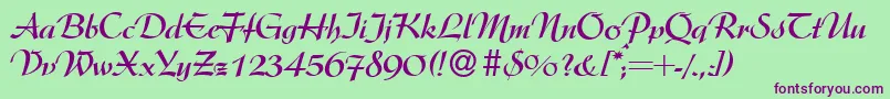 ArgentineBold Font – Purple Fonts on Green Background