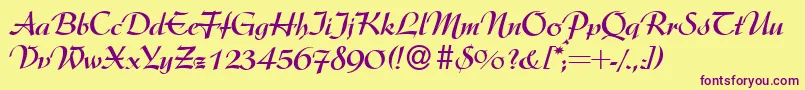 ArgentineBold Font – Purple Fonts on Yellow Background