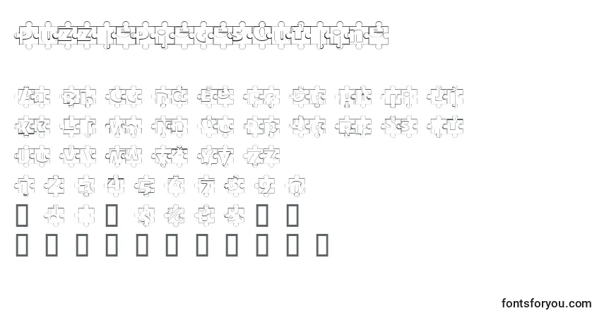 Шрифт PuzzlePiecesOutline – алфавит, цифры, специальные символы