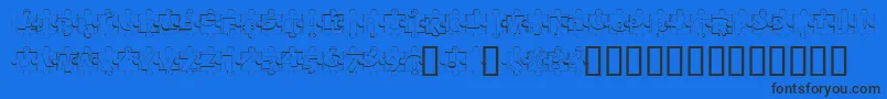 PuzzlePiecesOutline Font – Black Fonts on Blue Background