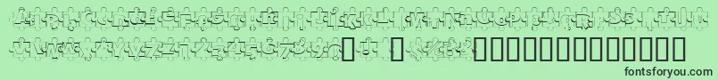 PuzzlePiecesOutline Font – Black Fonts on Green Background