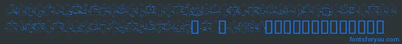 PuzzlePiecesOutline Font – Blue Fonts on Black Background