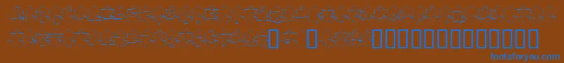 Шрифт PuzzlePiecesOutline – синие шрифты на коричневом фоне