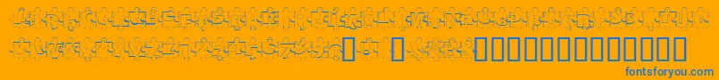 PuzzlePiecesOutline Font – Blue Fonts on Orange Background