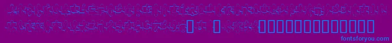 PuzzlePiecesOutline Font – Blue Fonts on Purple Background