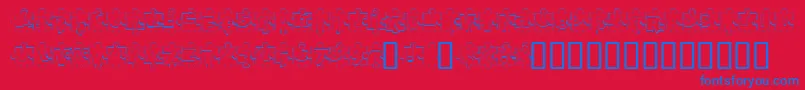 PuzzlePiecesOutline Font – Blue Fonts on Red Background