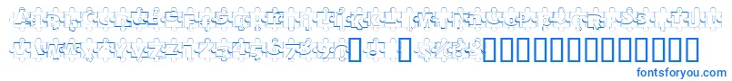 PuzzlePiecesOutline Font – Blue Fonts on White Background