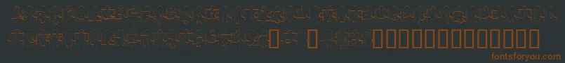 Шрифт PuzzlePiecesOutline – коричневые шрифты на чёрном фоне