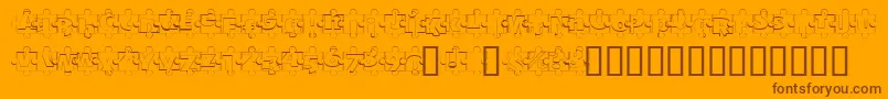 PuzzlePiecesOutline Font – Brown Fonts on Orange Background