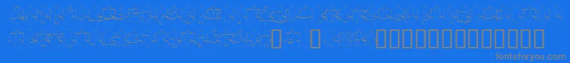 PuzzlePiecesOutline Font – Gray Fonts on Blue Background