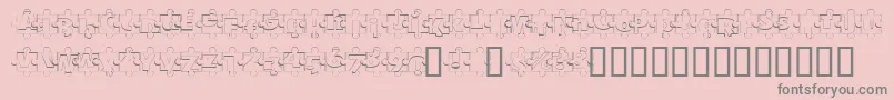 PuzzlePiecesOutline Font – Gray Fonts on Pink Background