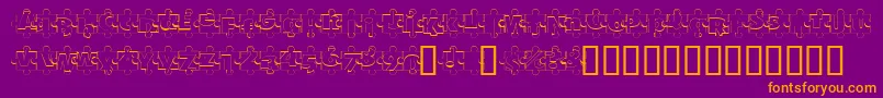 PuzzlePiecesOutline Font – Orange Fonts on Purple Background