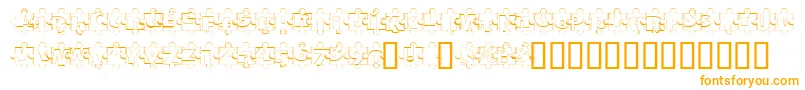 PuzzlePiecesOutline Font – Orange Fonts on White Background