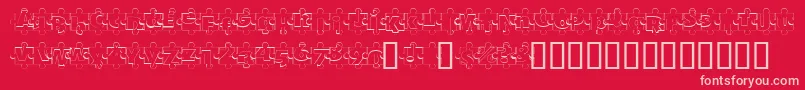 PuzzlePiecesOutline Font – Pink Fonts on Red Background
