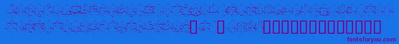 PuzzlePiecesOutline Font – Purple Fonts on Blue Background