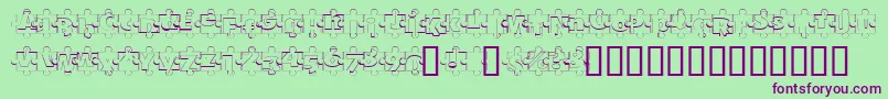 PuzzlePiecesOutline Font – Purple Fonts on Green Background