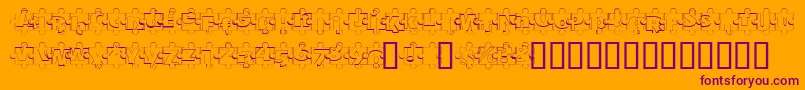 PuzzlePiecesOutline Font – Purple Fonts on Orange Background