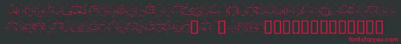 PuzzlePiecesOutline Font – Red Fonts on Black Background