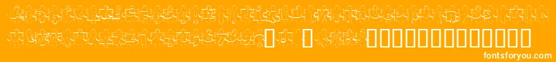 PuzzlePiecesOutline Font – White Fonts on Orange Background