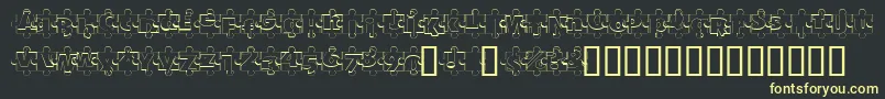 PuzzlePiecesOutline Font – Yellow Fonts on Black Background