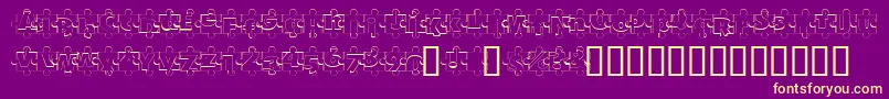 PuzzlePiecesOutline Font – Yellow Fonts on Purple Background