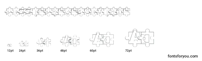 Größen der Schriftart PuzzlePiecesOutline