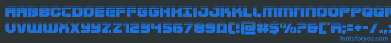 Supersubmarinehalf Font – Blue Fonts on Black Background