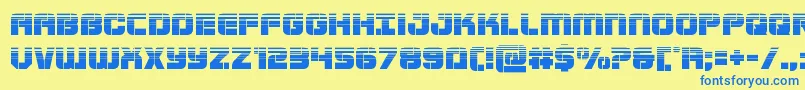 Supersubmarinehalf Font – Blue Fonts on Yellow Background