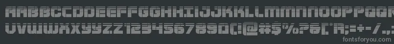Supersubmarinehalf-fontti – harmaat kirjasimet mustalla taustalla