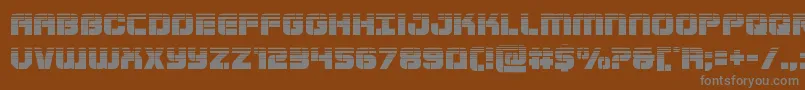 Supersubmarinehalf-fontti – harmaat kirjasimet ruskealla taustalla