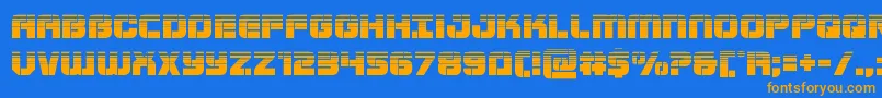 フォントSupersubmarinehalf – オレンジ色の文字が青い背景にあります。