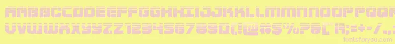 フォントSupersubmarinehalf – ピンクのフォント、黄色の背景