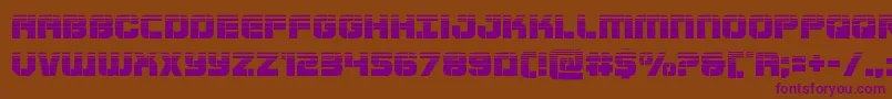 Supersubmarinehalf-Schriftart – Violette Schriften auf braunem Hintergrund