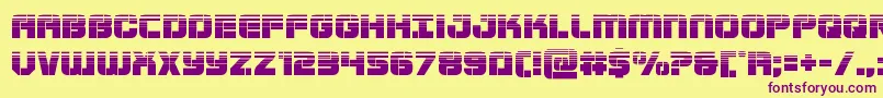 フォントSupersubmarinehalf – 紫色のフォント、黄色の背景