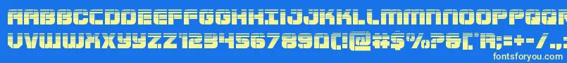 Supersubmarinehalf-fontti – keltaiset fontit sinisellä taustalla