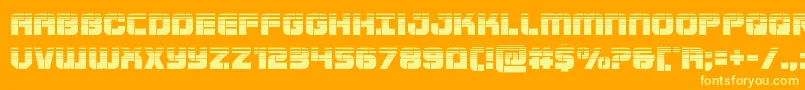 Шрифт Supersubmarinehalf – жёлтые шрифты на оранжевом фоне